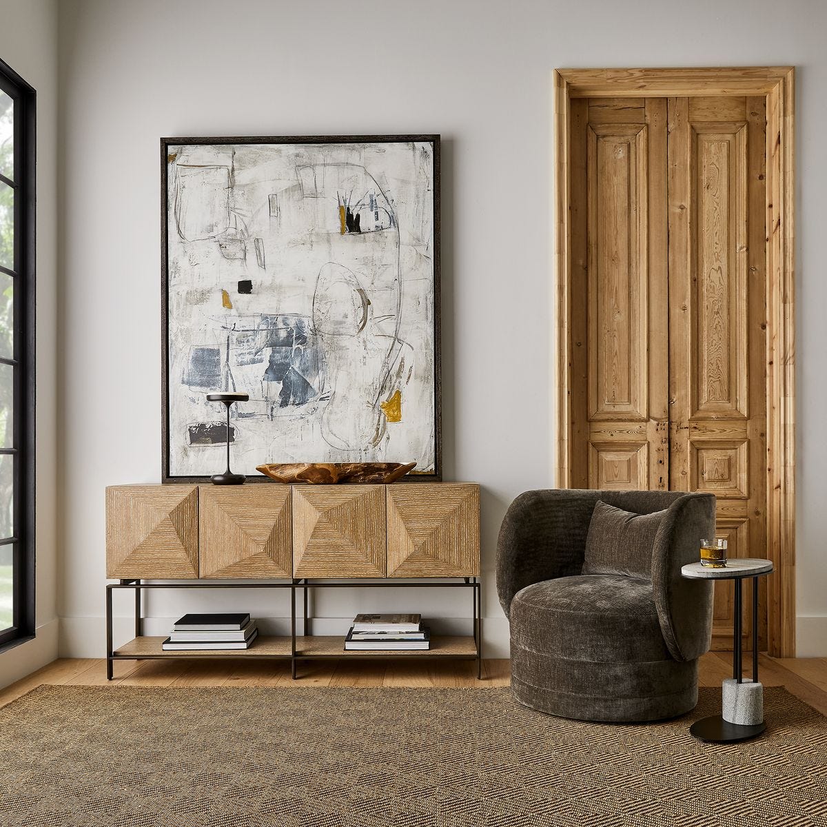 Trapezoid 4 Door Cabinet - Uttermost