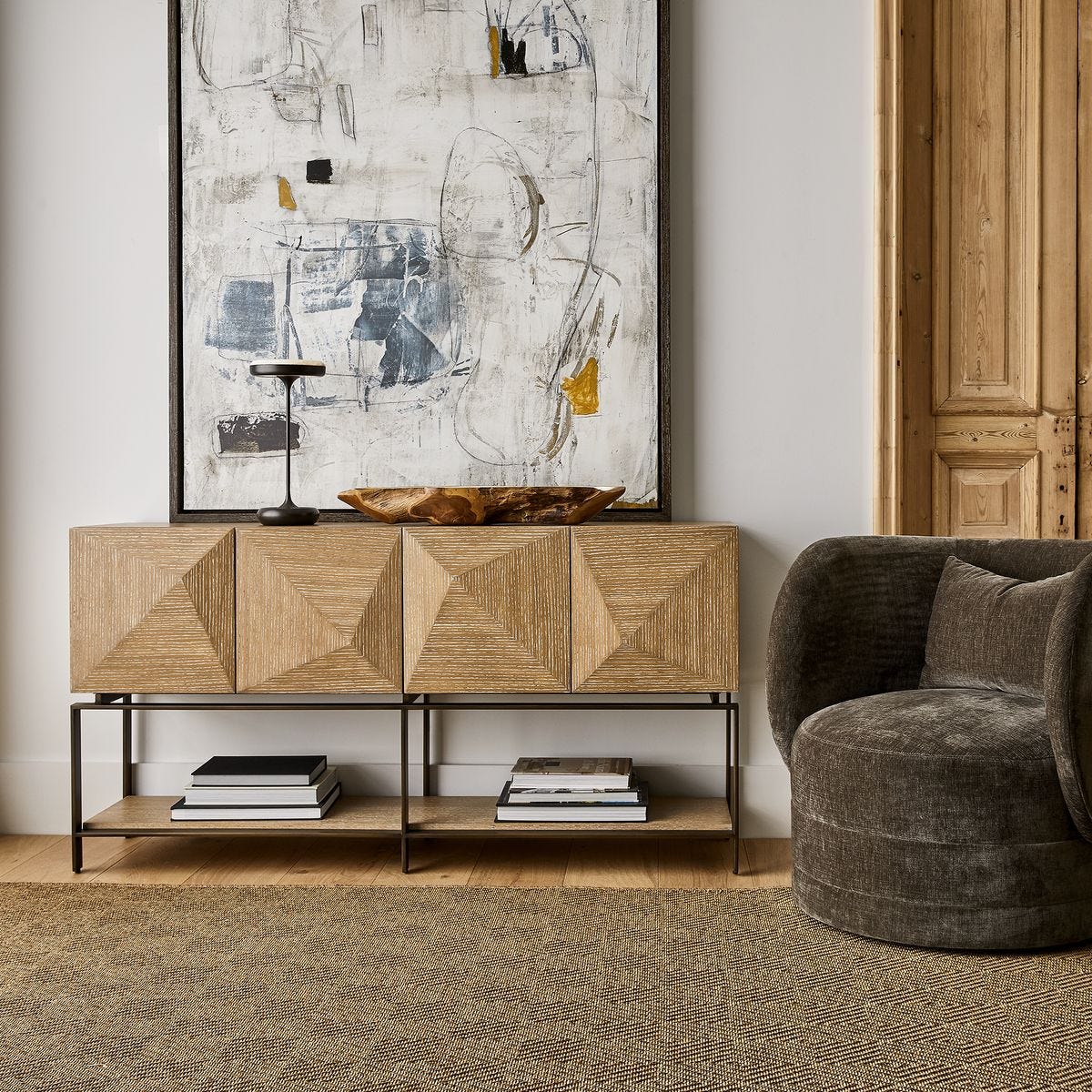 Trapezoid 4 Door Cabinet - Uttermost