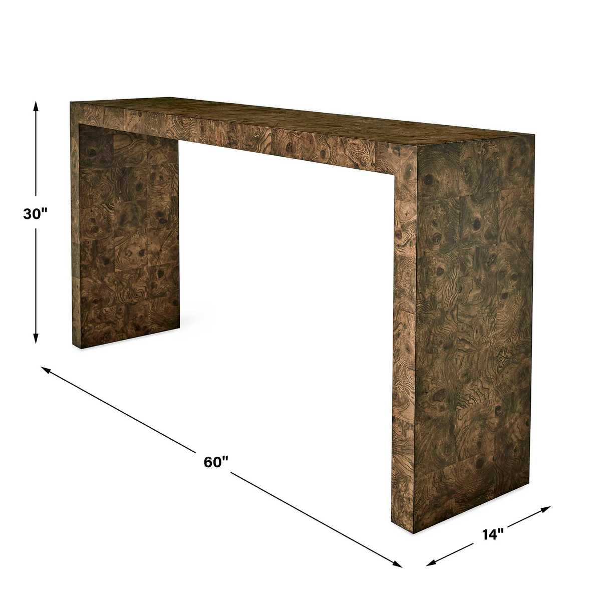 Ingrain Console Table - Cocoa Brown view 7