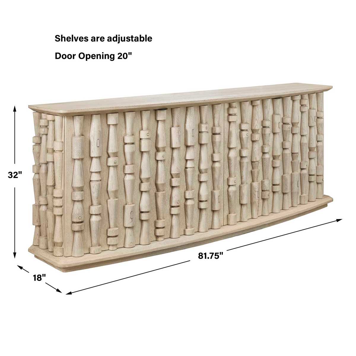 Spindle 4 Door Cabinet - Revelation