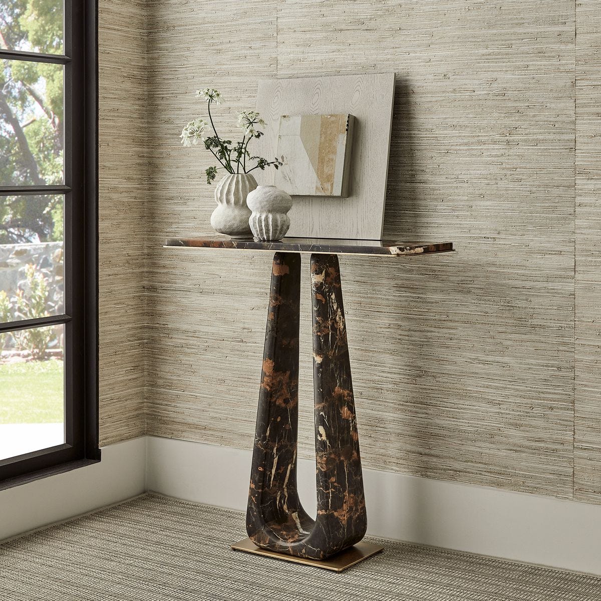 About Turn Console Table - Michelangelo Marble - Uttermost