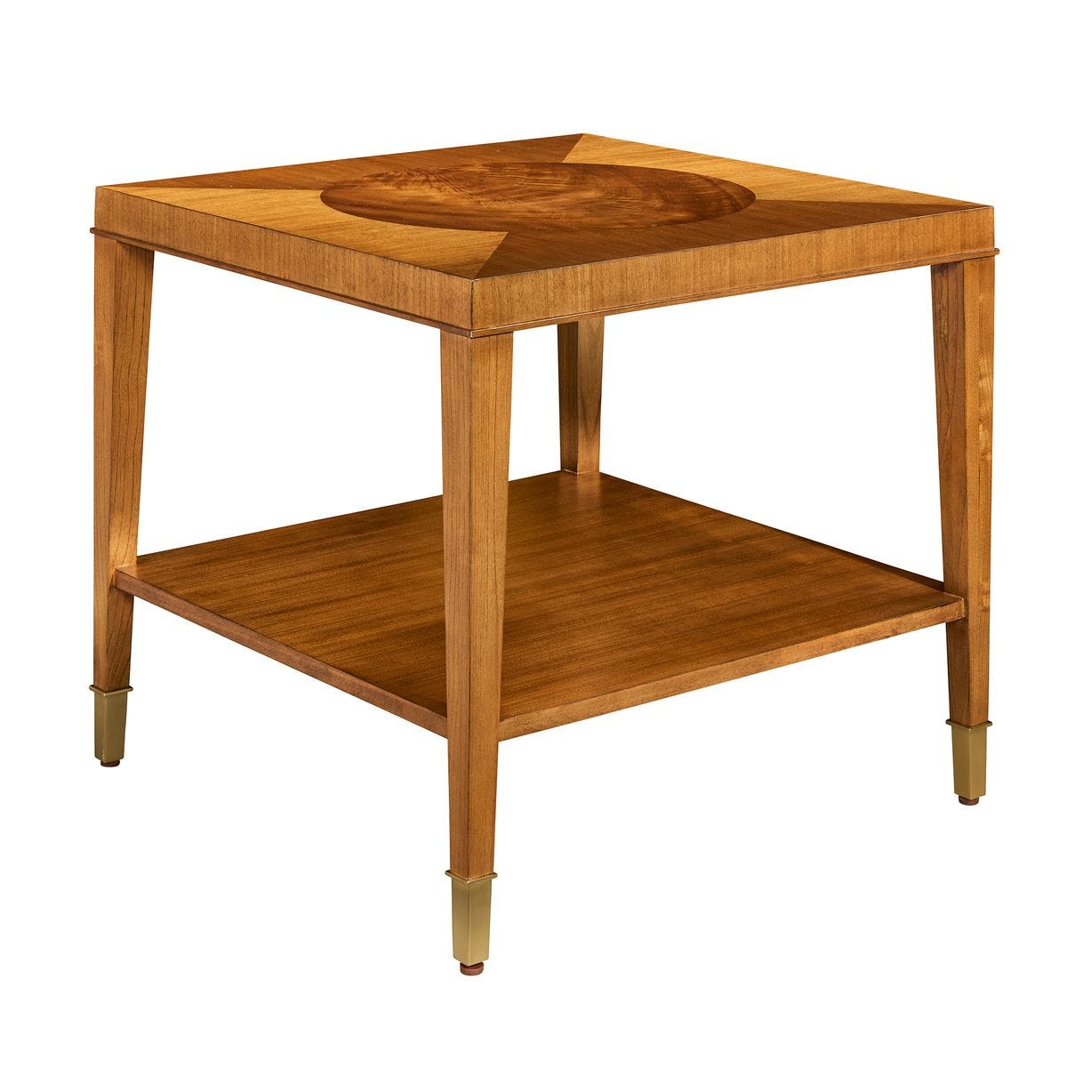 Marquetry Side Table - Medium Golden Brown view 3