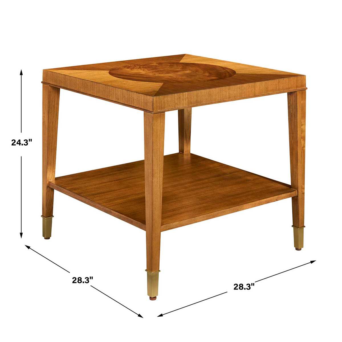 Marquetry Side Table - Medium Golden Brown view 5