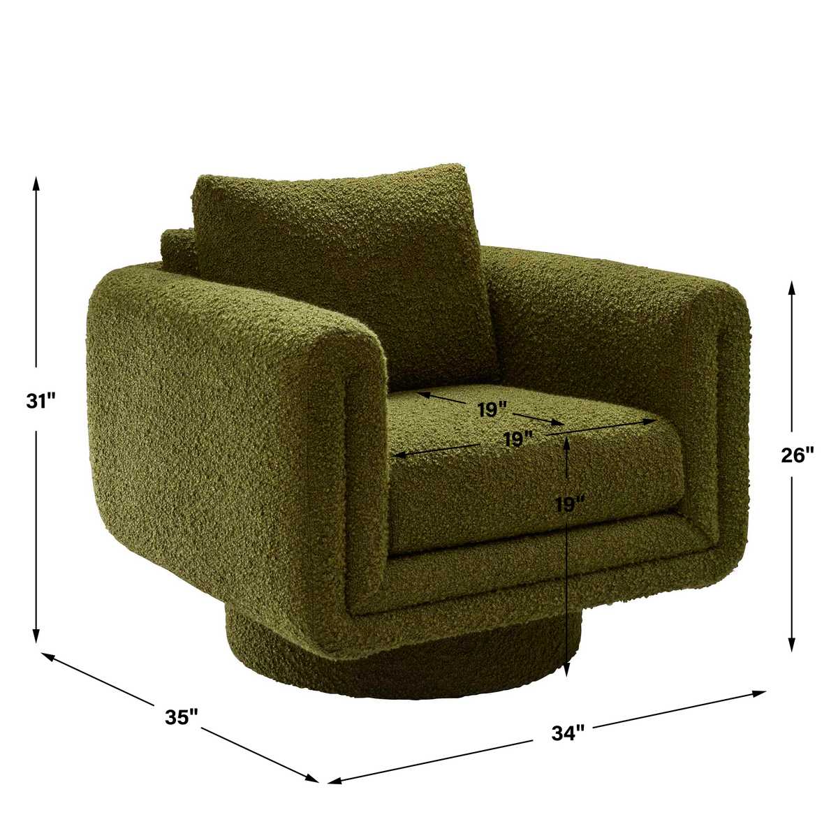 Loop Swivel Chair - Bumpy Ride Moss - Uttermost