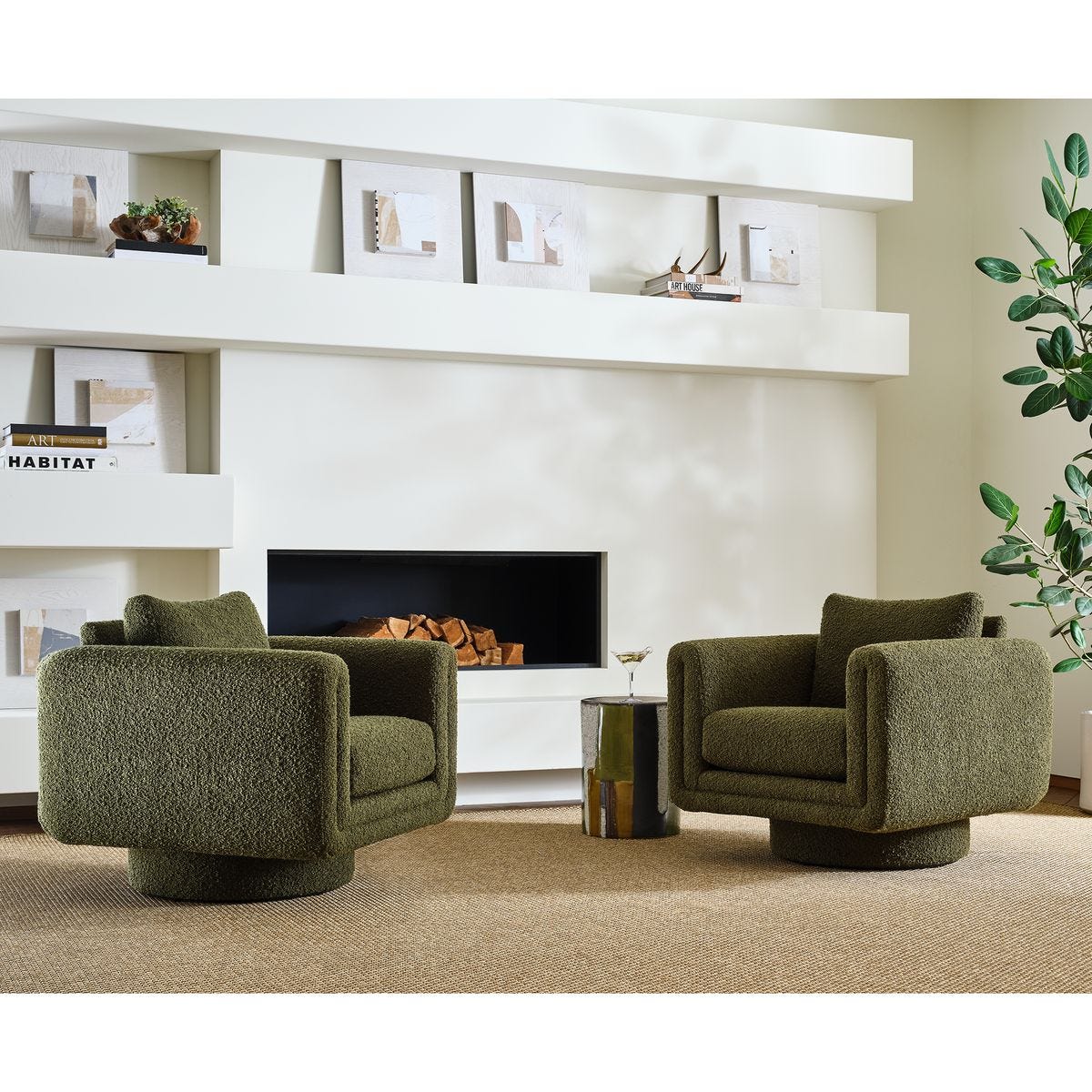 Loop Swivel Chair - Bumpy Ride Moss - Uttermost