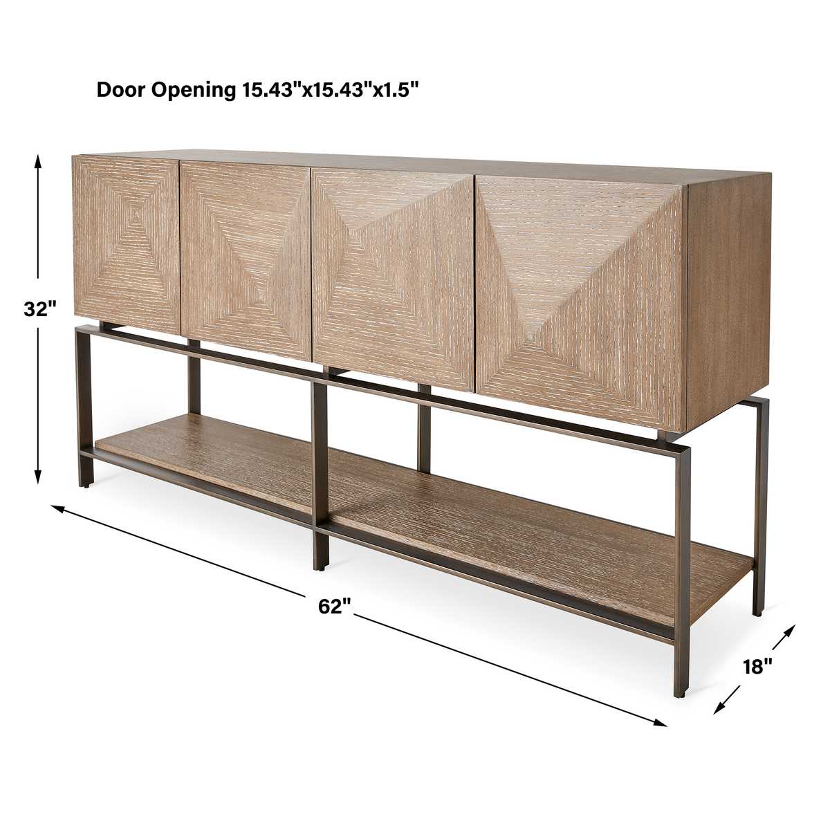 Trapezoid 4 Door Cabinet - Uttermost