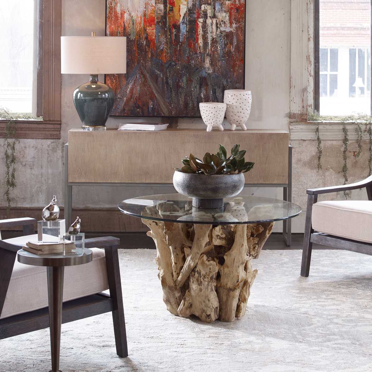 DRIFTWOOD CAFE TABLE ドリフトウッド カフェ テーブル Driftwood Coffee Table, Small, 2 Cartons - Uttermost