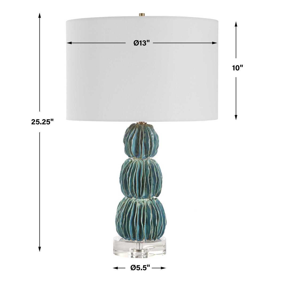 mayumi　ライトブルー25 Uttermost Bixby Blue Table Lamp - Scenario Home