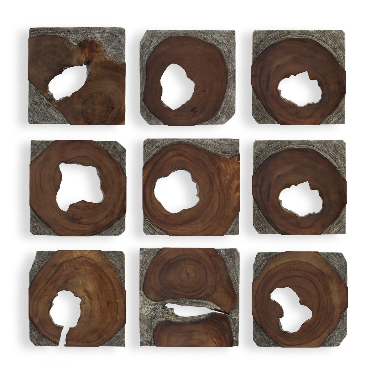 Jungle Wood Wall Decor, S/9 - Uttermost