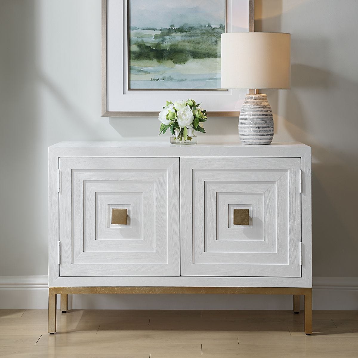 Aiken 2 Door Cabinet, White - Uttermost