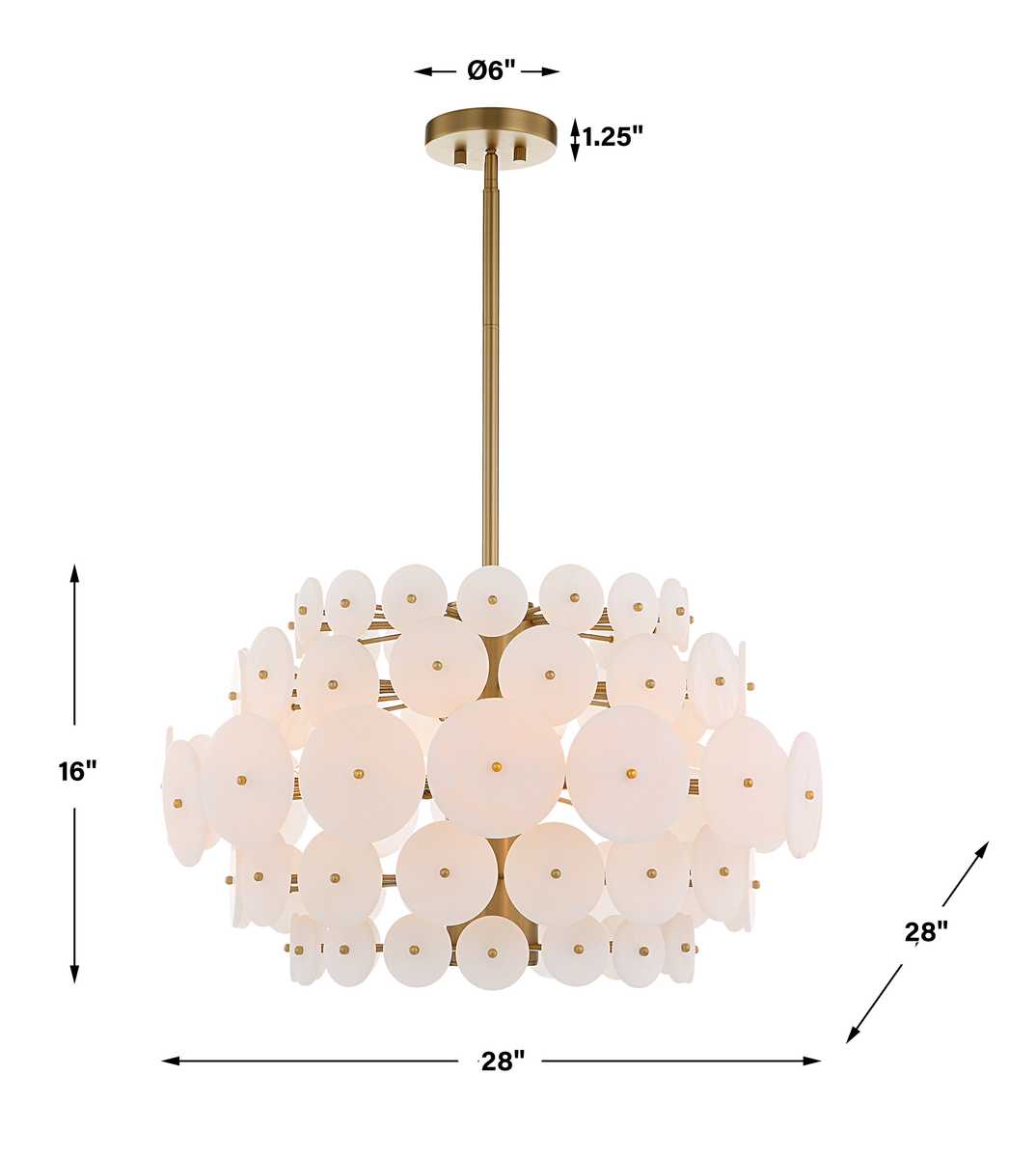 Alabaster Radiance, 8 Lt Pendant - Uttermost