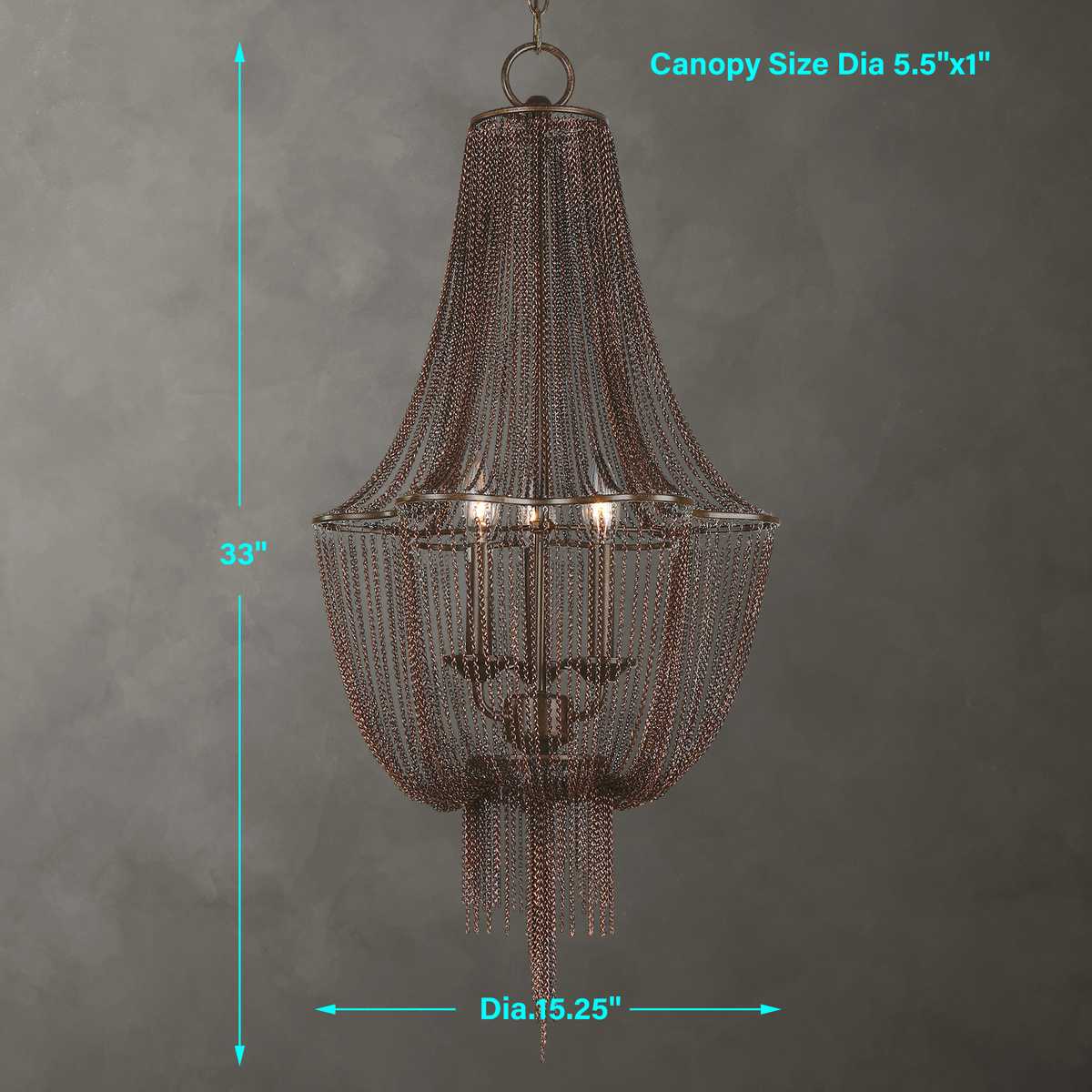 Lezzeno, 3 Lt Chandelier - Uttermost